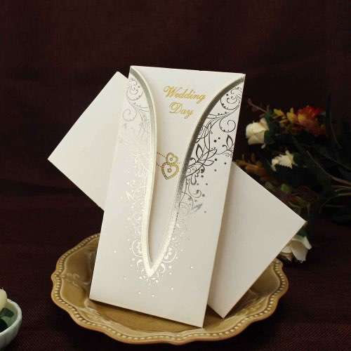 Cheap Invitation Card Foil Printing Wedding Card Pocket Invitation Rectangle